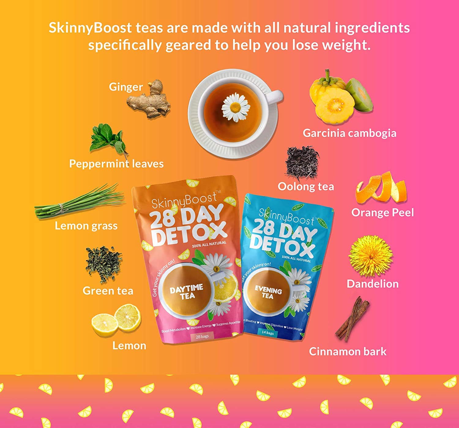 Skinny Boost Evening Detox Tea-14 Tea Bags Total, Supports Detox and Cleanse, Reduce Bloating, 100% All Natural, Vegan, Non GMO : Health & Household