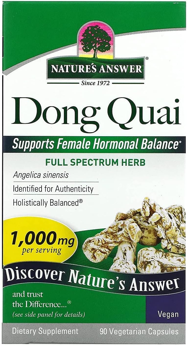 Nature'S Answer Dong Quai Root 1000Mg | Dietary Supplement | Supports Female Hormone Balance | Non-Gmo, Vegan, Kosher Certified & Gluten-Free | Vegetarian Capsules 90Ct