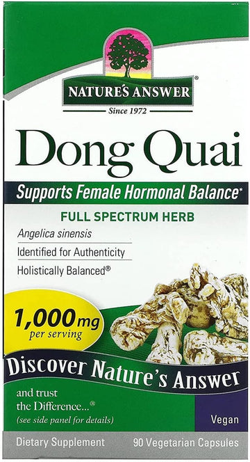 Nature'S Answer Dong Quai Root 1000Mg | Dietary Supplement | Supports Female Hormone Balance | Non-Gmo, Vegan, Kosher Certified & Gluten-Free | Vegetarian Capsules 90Ct