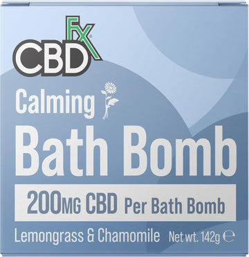 Cbdfx 200Mg Cbd High Strength Calming Single Bath Bomb With Lemongrass & Chamomile For A Muscle Bath Soak, Vegan, Cruelty-Free