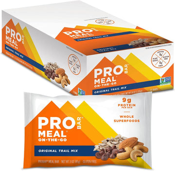 Probar - Meal Bar, Original Trail Mix, Non-Gmo, Gluten-Free, Healthy, Plant-Based, Whole-Food Ingredients, Natural Energy (12 Count)