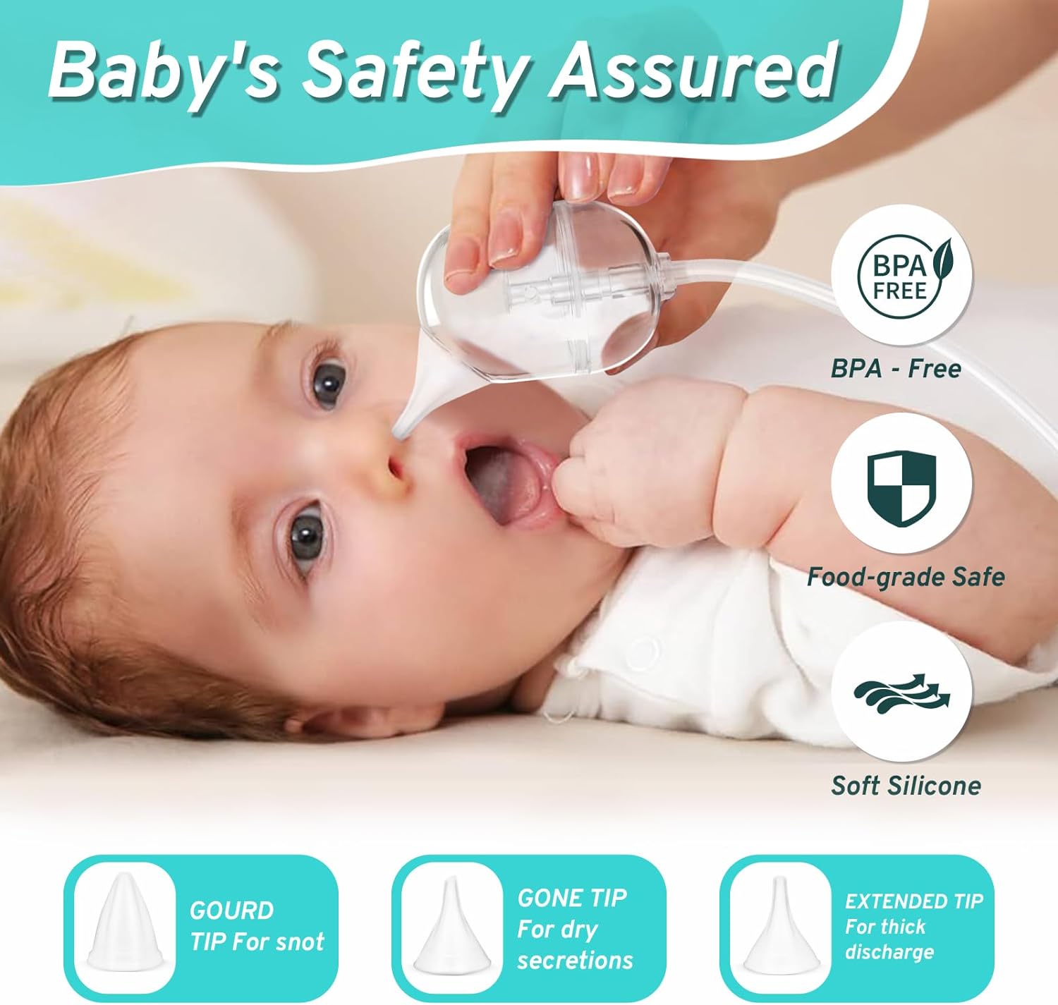 Nasal Aspirator for Baby, Hospital Grade Electric Nose Suction for Baby Toddlers,Automatic Baby Booger Snot Nose Sucker with 9 Levels Suction, Night Light and Nursery Rhyme Soothing Function : Baby