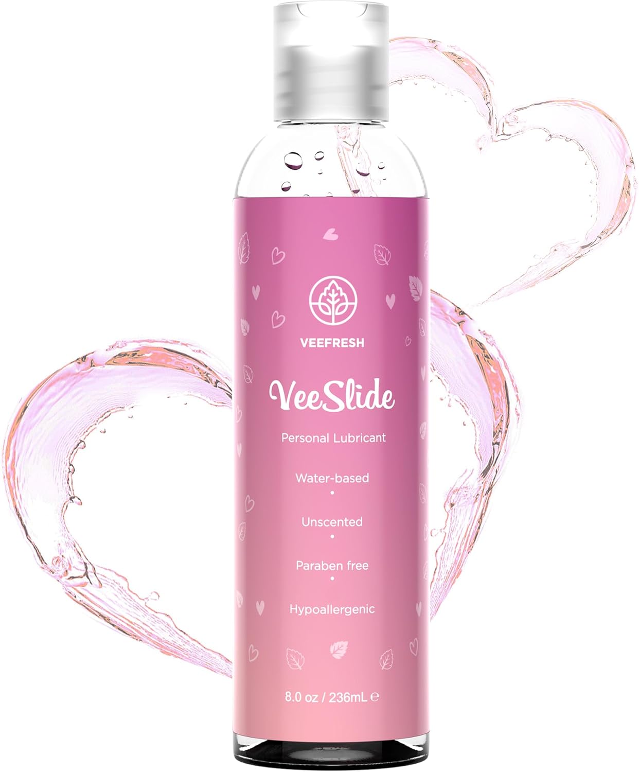 Veefresh Veeslide Water Based Lube - 250Ml Unscented Personal Lubricant, Hypoallergenic Lube For Men And Women, Long-Lasting Sexual Lubricant For Enhanced Pleasure - Adult Lube For Sensitive Skin