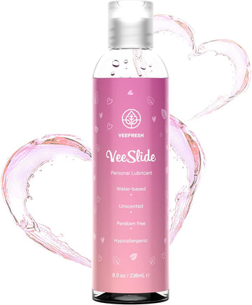 Veefresh Veeslide Water Based Lube - 250Ml Unscented Personal Lubricant, Hypoallergenic Lube For Men And Women, Long-Lasting Sexual Lubricant For Enhanced Pleasure - Adult Lube For Sensitive Skin