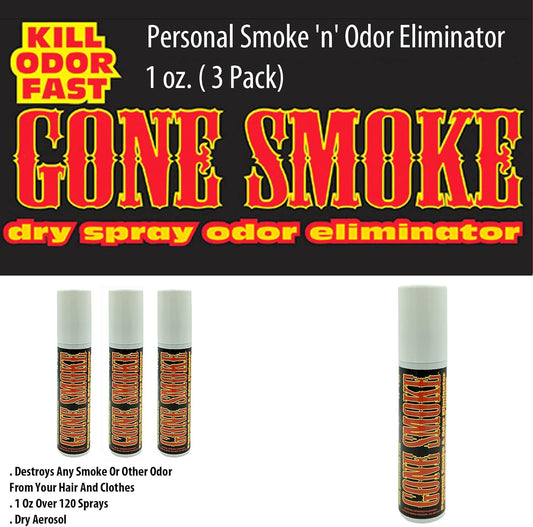 Personal Smoke 'n' Odor Eliminator Hair Clothes Freshener Sanitizer Purifier 1 oz 3 Pack