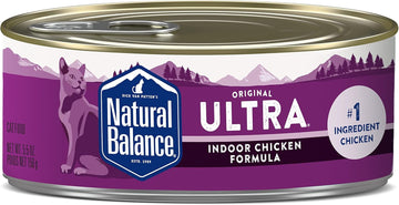 Natural Balance Ultra Premium Chicken Indoor Cat Food | Wet Canned Food For Cats | 5.5-Oz. Can, (Pack Of 24)