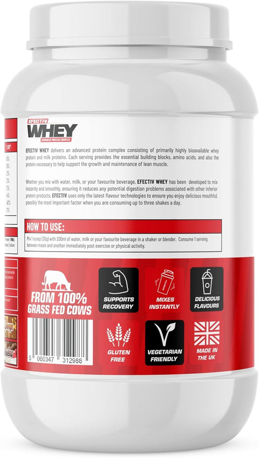 Efectiv Whey Protein Powder - Advanced Protein Complex - Biscuit Spread 900G (30 Servings), 21G Of Protein - Instant Mix Formula - Trans Fat & Gluten Free
