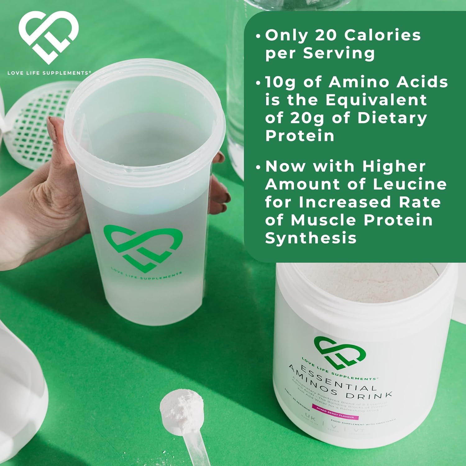 EAA Amino Acids Powder, All 9 Essential Amino Acids Including BCAA's, Watermelon Flavour, 360g - 60 Servings (5g of EAA's per Serving) - Love Life Supplements : Amazon.co.uk: Health & Personal Care