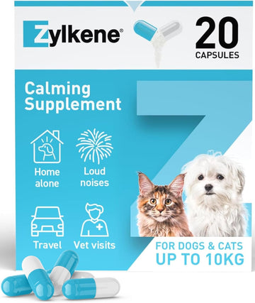 Zylkene Calming Supplements For Large Dogs (15 To 60Kg) 450Mg | Helps Ease Pet Anxiety | Helps Pets Cope With Short-Term Challenging Situations | Easily Administered | 20 Capsules