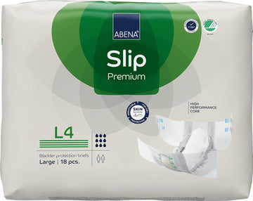 ABENA Slip Premium All-In-One Incontinence Pads For Men & Women, Eco-Labelled Womens Incontinence Pads, Mens Incontinence Pads, - Large 4, 100-150cm Waist, 4000ml Absorbency, 18PK