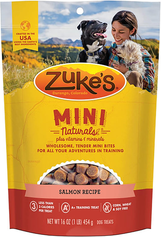 Zuke’S Mini Naturals Soft Dog Treats For Training, Soft And Chewy Dog Training Treats With Salmon Recipe