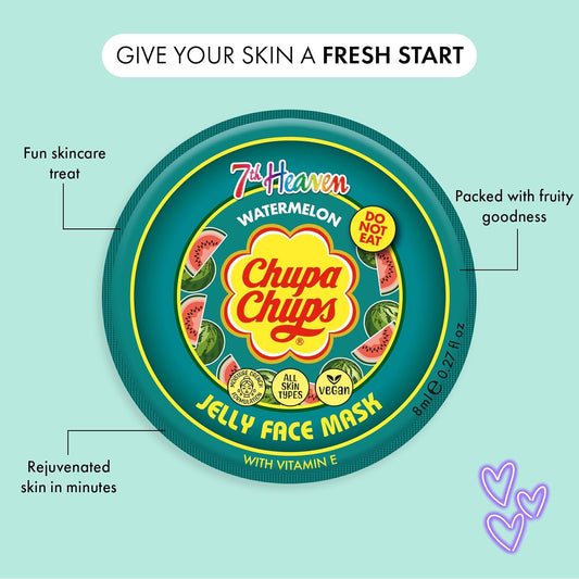 7Th Heaven X Chupa Chups Jelly Face Mask (Watermelon) Jelly Mask With Vitamin E, Vegan - Genuine 7Th Heaven Face Masks Skincare