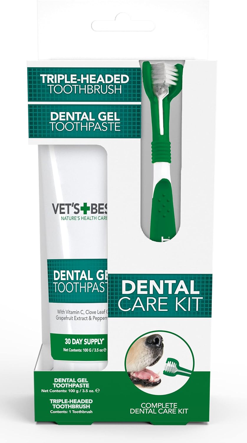 Vet’s Best Dog Toothpaste, Teeth Cleaning and Fresh Breath Dental Care Gel Kit?80364-6p