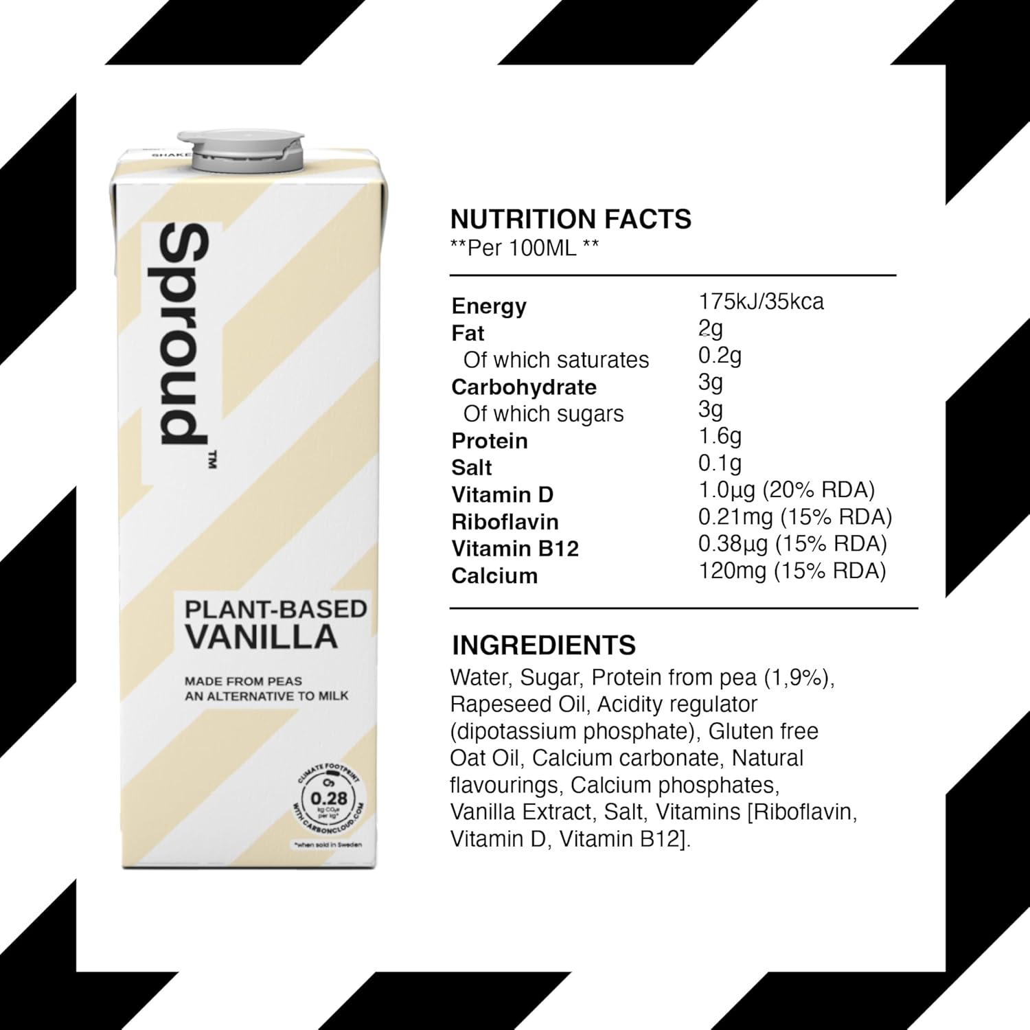 Sproud Vegan Pea Protein Milk, Vanilla Flavour, Pack Of 6 (6 X 1000 Ml)
