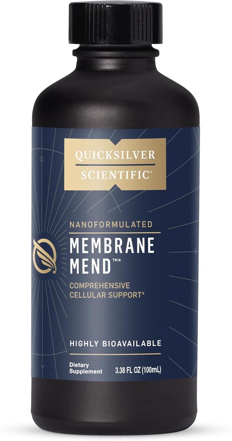 Quicksilver Scientific Membrane Mend - Brain, Cellular & Healthy Aging Support With Phosphatidyl Choline (Pc), Vitamin E Tocotrienols, Ahiflower Oil & Astaxanthin Supplements (3.38Oz / 100Ml)