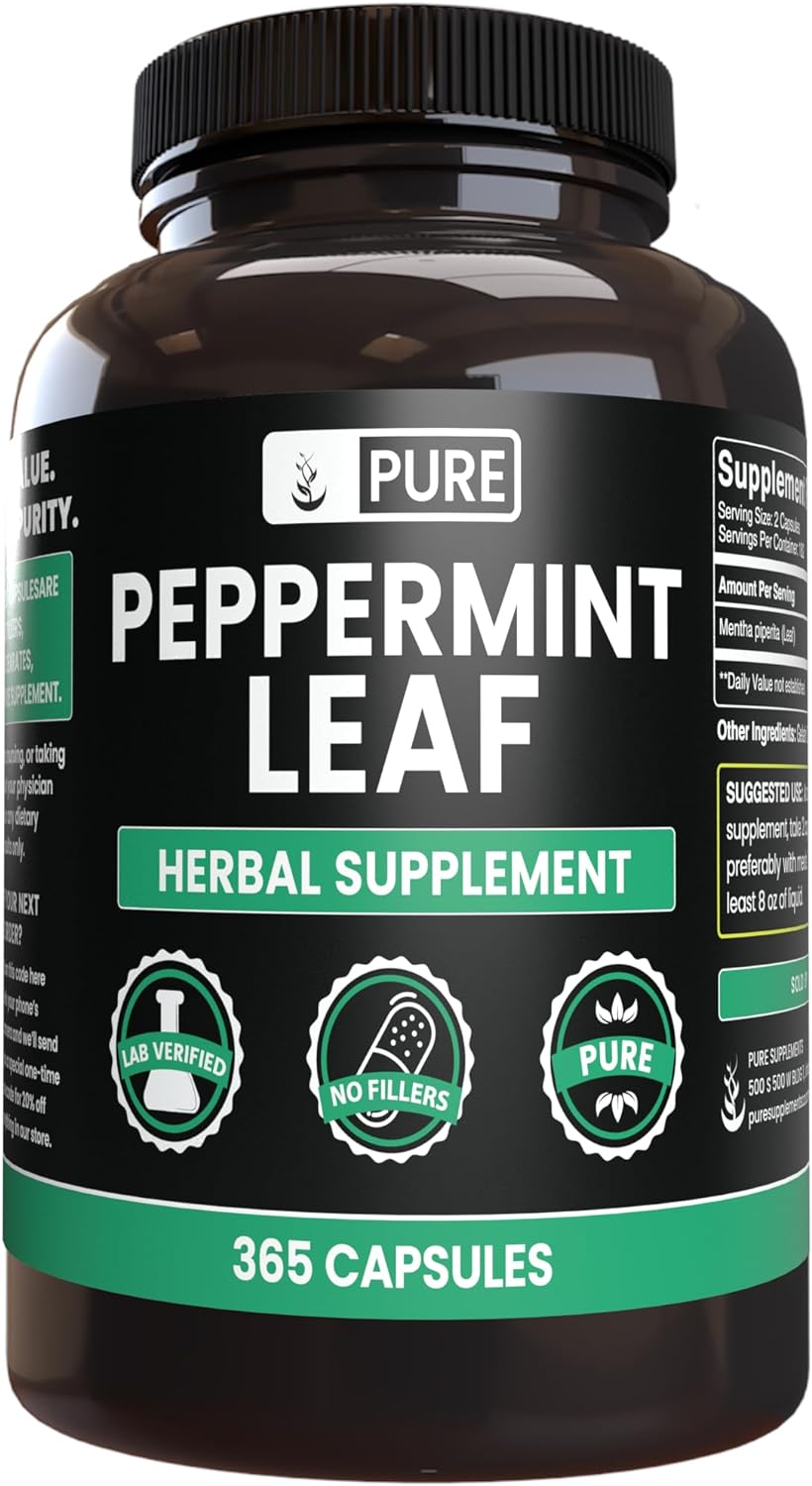 Pure Original Ingredients Peppermint Leaf (365 Capsules) No Magnesium Or Rice Fillers, Always Pure, Lab Verified