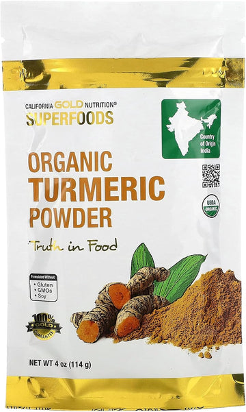 California Gold Nutrition Superfoods, Organic Turmeric Powder, 4 Oz (114 G)