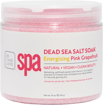 Bcl Spa Dead Sea Salt Soak - Bath Salt With Organic Mandarin + Mango, Shae Butter, Arnica, Aloe Vera Juice, Chamomile, Argan & Jojoba Oil Skin Exfoliator & Moisturizer- Home/Professional Use 16 Fl Oz