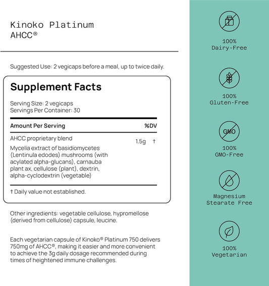 Quality of Life - Ultimate Immune Support Bundle - AHCC Kinoko Platinum Mushroom Extract and Immuno Complex Featuring Vitamin C