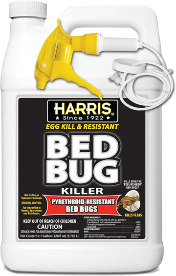 Harris Toughest Bed Bug Killer, Liquid Spray With Odorless And Non-Staining Extended Residual Kill Formula (Gallon)