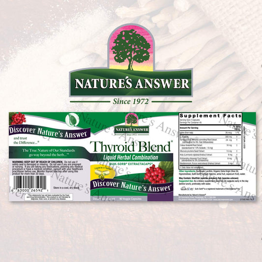 Natures Answer Thyroid Complete Liquid 90 Capsules | Promotes Thyroid Health | Natural Energy Booster | Helps with Metabolism