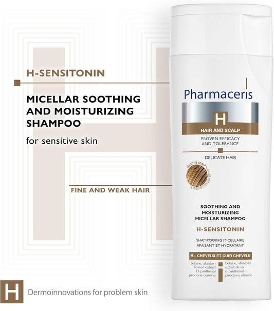 Pharmaceris H Sensitonin, Soothing Shampoo For Sensitive Scalp Prone To Irritation, Micellar Shampoo, D-Panthenol, Women And Men Hair Care - 250 Ml