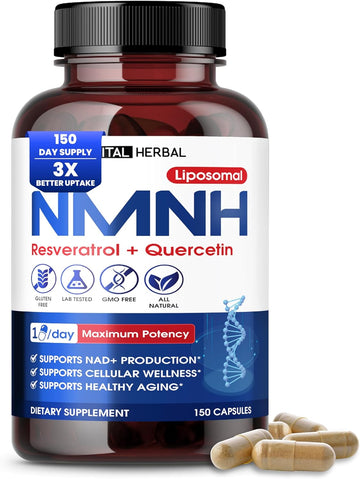 Nmnh With Resveratrol Supplement – 150 Capsules – Supports Nad+ Production, Cellular Energy & Healthy Aging – Made In The Usa