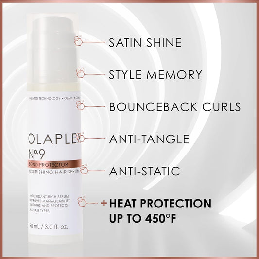 Olaplex No. 9 Bond Protector Nourishing Hair Serum, Heat Protectant, Softens & Weightlessly Nourishes, Reduces Tangle & Static, For All Hair Types, 3.0 Fl Oz