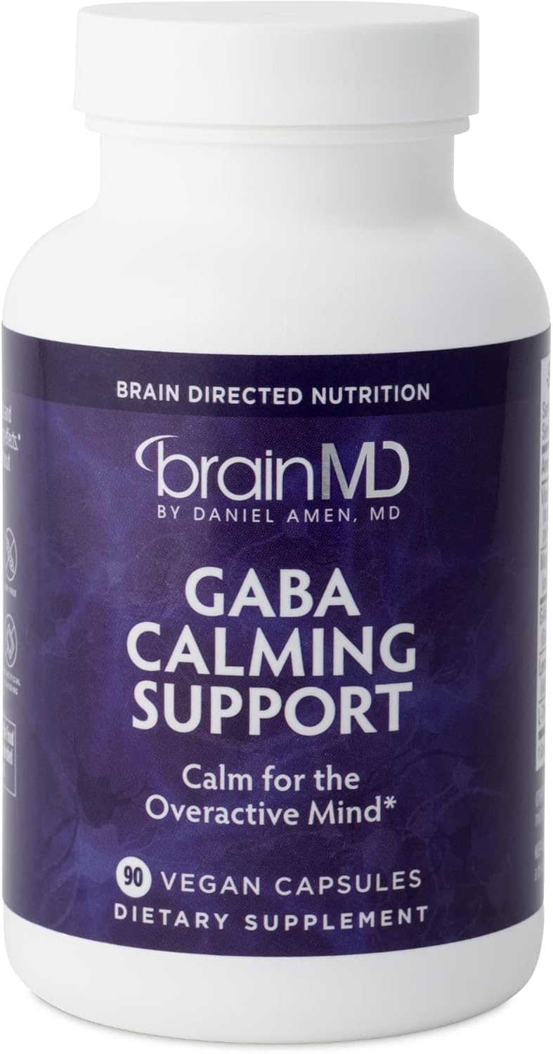 Dr Amen Brainmd Gaba Calming Support - 90 Capsules - Promotes Relaxation - Contains Magnesium, Vitamin B6 & Lemon Balm - 90 Servings