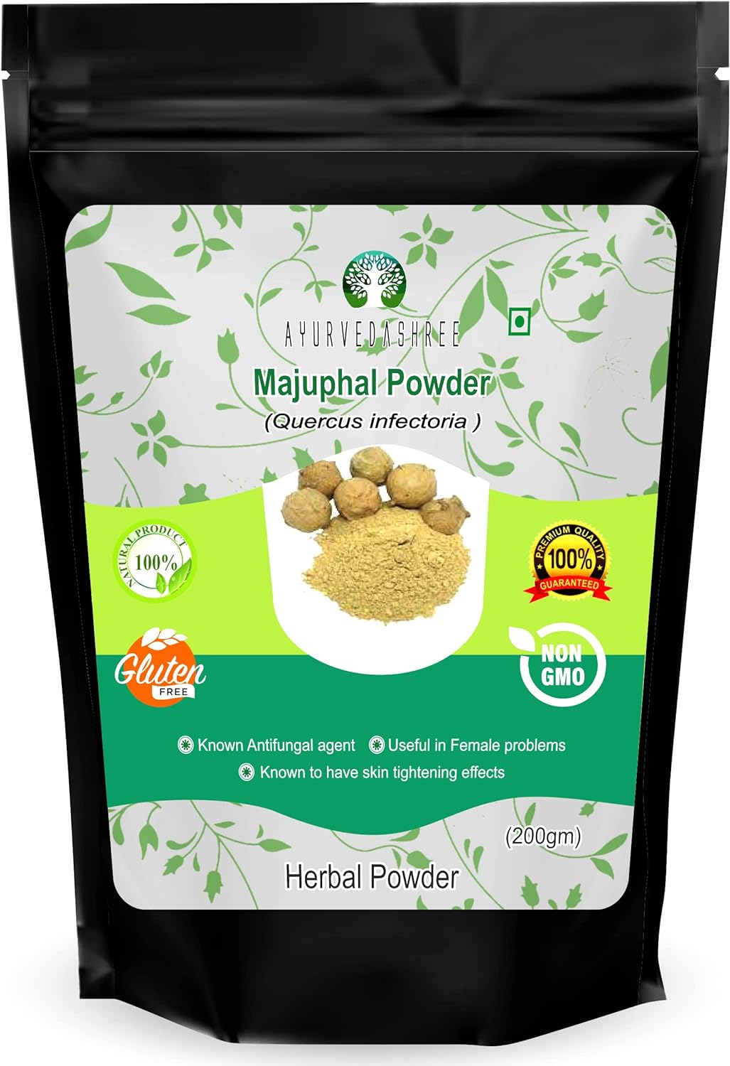 Majuphal Powder 200 Gm | Galnuts Powder (Quercus infectoria) | 100% Pure Quercus Infectoria/Majuphal/Manjakani