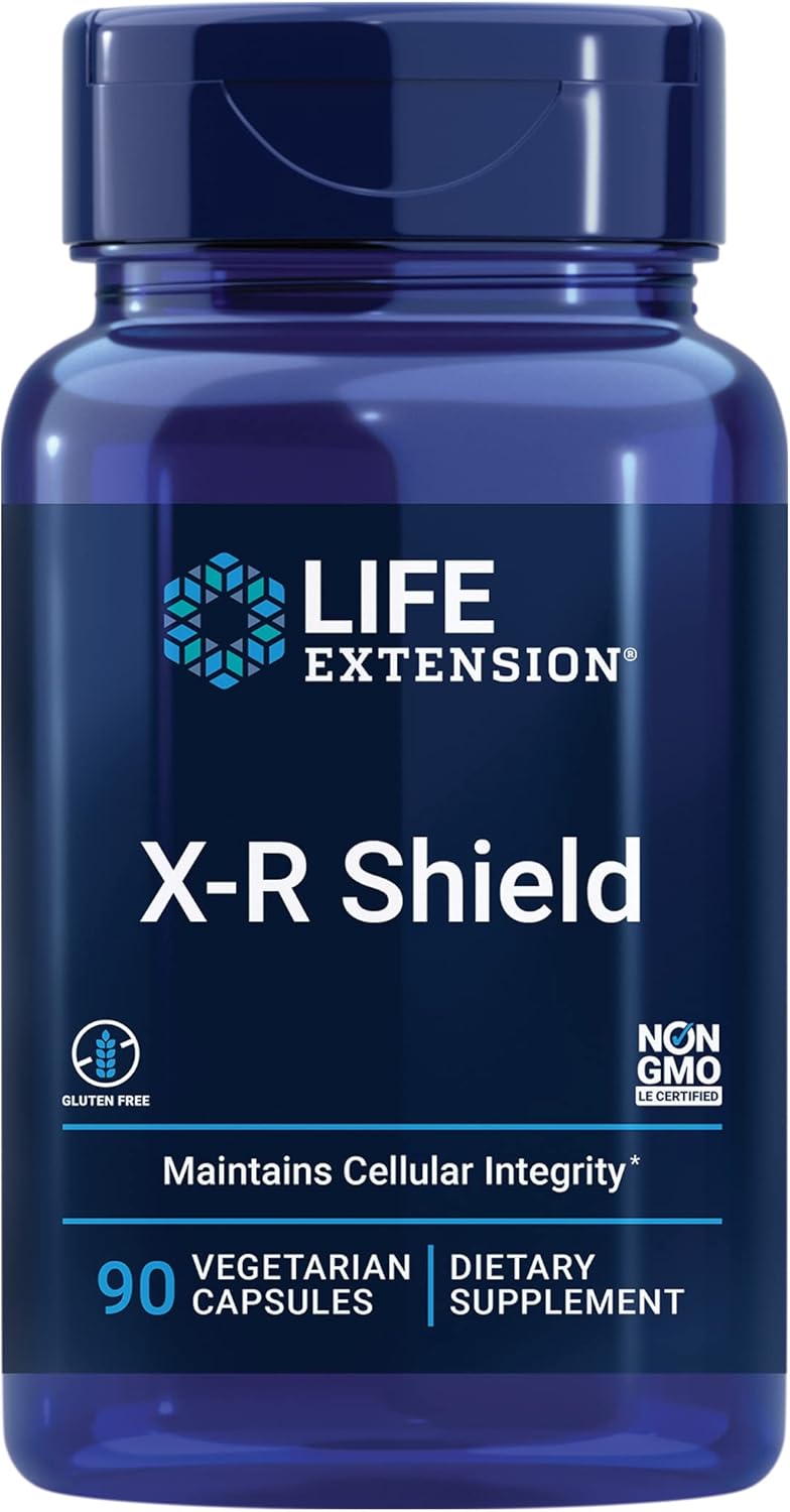 Life Extension X-R Shield Powerful Antioxidant Support - Spirulina, Lemon Balm, Gingko Supports Cellular Integrity, Dna Health & Immune System Health - Non-Gmo, Gluten Free - 90 Vegetarian Capsules