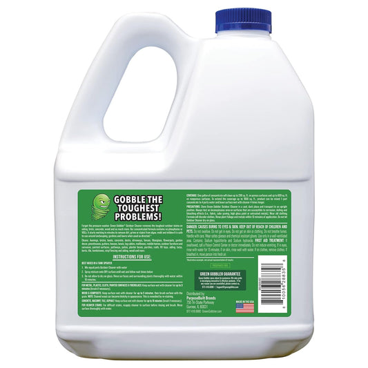 Green Gobbler Outdoor Cleaner Concentrate | Mold & Mildew Stain Remover | Safe for Siding, Brick, Concrete, Wood & More | Phosphate-Free, Low Salt Formula, Safe Near Plants | 1 Gallon