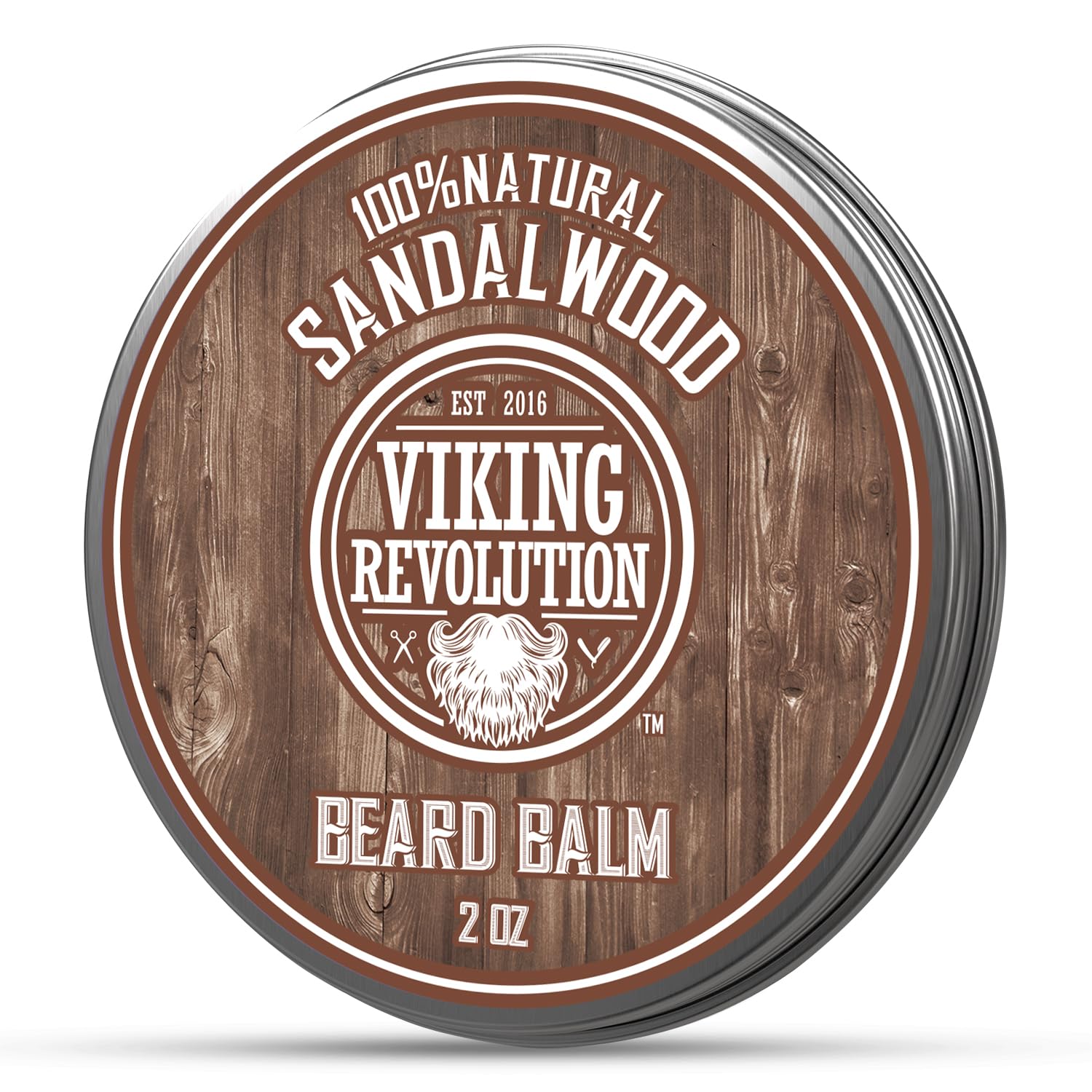 Viking Revolution Beard Balm With Sandalwood Scent And Argan & Jojoba Oils- Styles, Strengthens & Softens Beards & Mustaches - Leave In Conditioner Wax For Men (1 Pack)