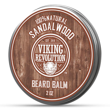 Viking Revolution Beard Balm With Sandalwood Scent And Argan & Jojoba Oils- Styles, Strengthens & Softens Beards & Mustaches - Leave In Conditioner Wax For Men (1 Pack)