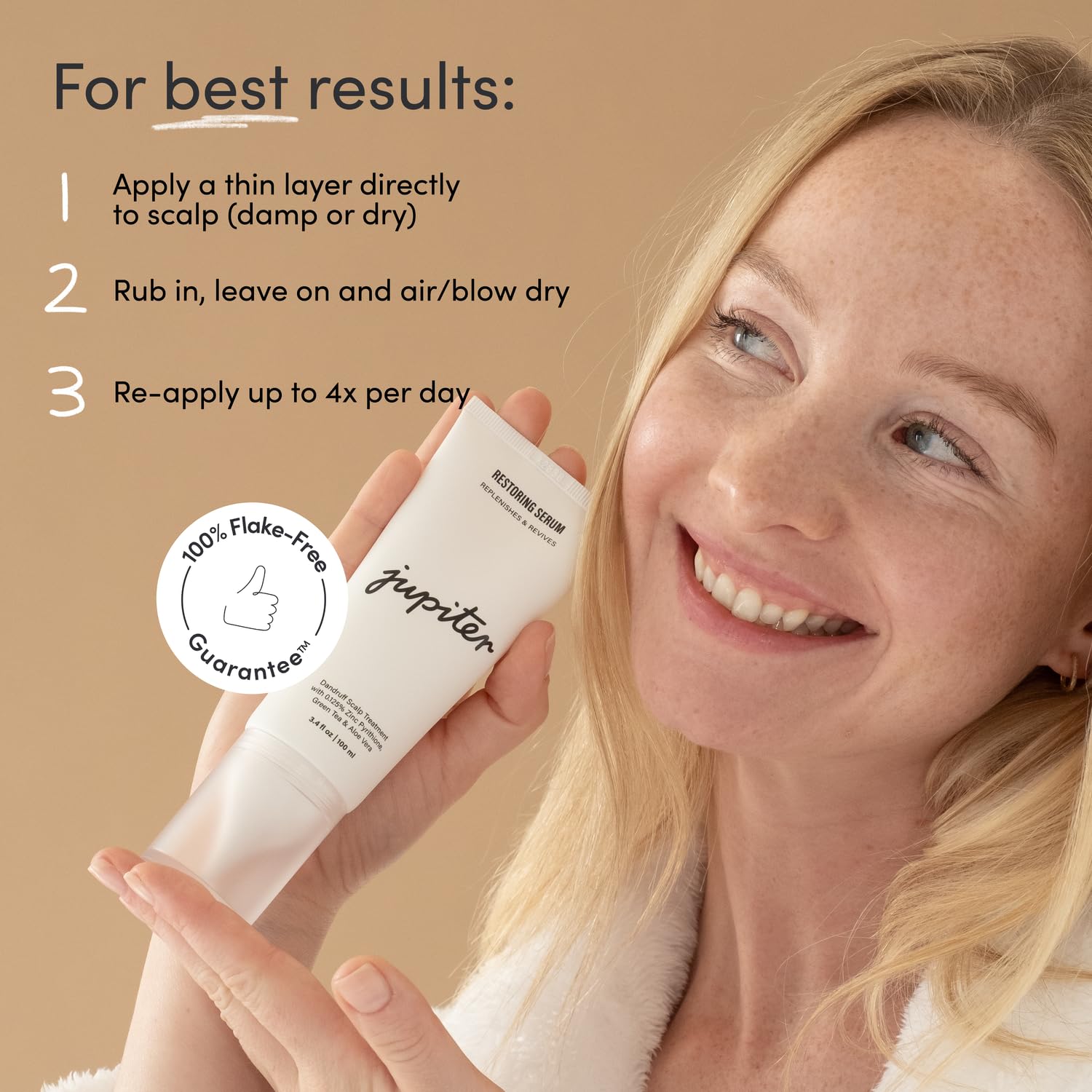 Jupiter Anti-Dandruff Scalp Serum - Leave On Restoring Serum For Dry, Itchy & Oily Scalp - Aloe Vera & Niacinamide - Color Safe - Vegan - Cruelty, Paraben, Phthalate & Sulfate Free - 3.4 fl. oz : Beauty & Personal Care