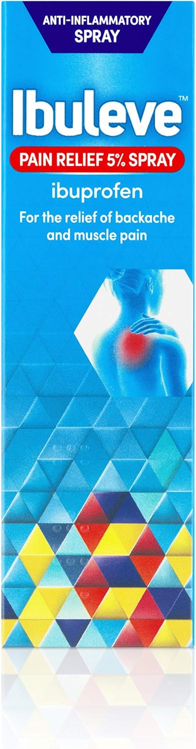 Ibuleve Pain Relief 5% Ibuprofen Spray, Anti-Inflammatory Relief For Joint Pain, Sprains, Backache, Muscular Pains And Sports Injuries, 35 Ml