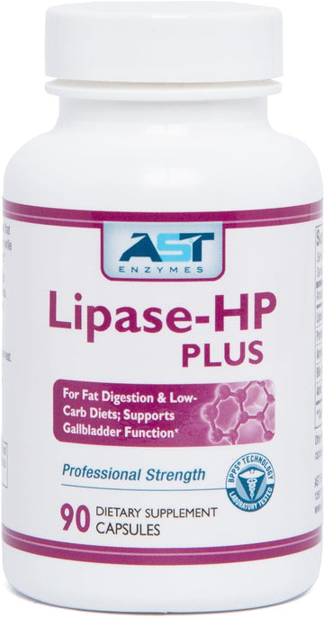 AST Enzymes Lipase-HP Plus ? 90 Vegetarian Capsules - Digestive Enzymes for Fat Digestion ? Keto Diet Digestive Enzyme Formula