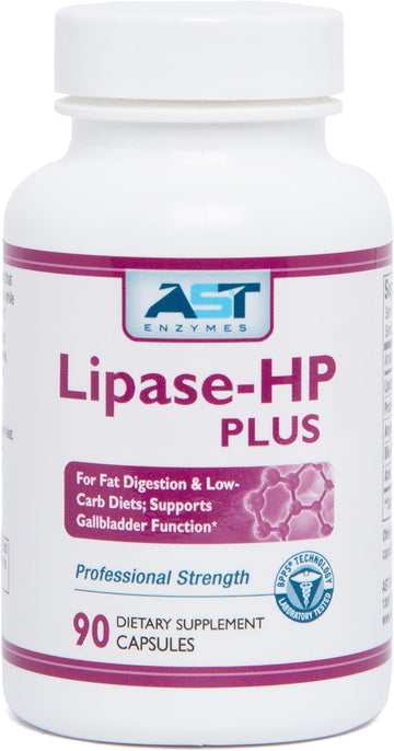 Ast Enzymes Lipase-Hp Plus – 90 Vegetarian Capsules - Digestive Enzymes For Fatty Foods – Keto Diet Digestive Enzyme Formula