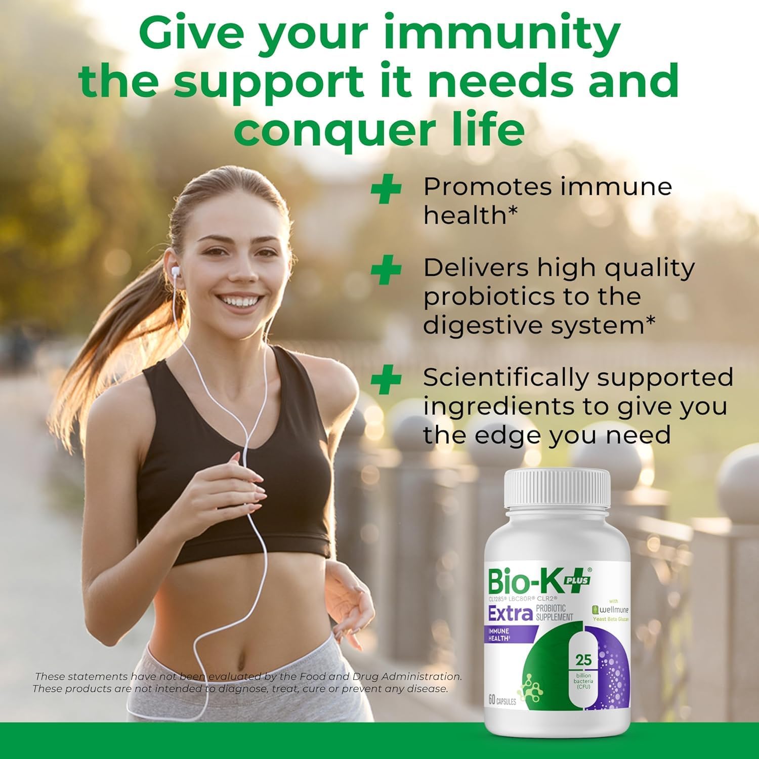 Bio K+ Vegan Probiotics For Immune Health, With Wellmune – Probiotic Supplement To Support Immunity, Maintains Digestive Health, Delayed Release Technology, Gluten Free, 25 Billion Cfu – 60 Capsules : Health & Household