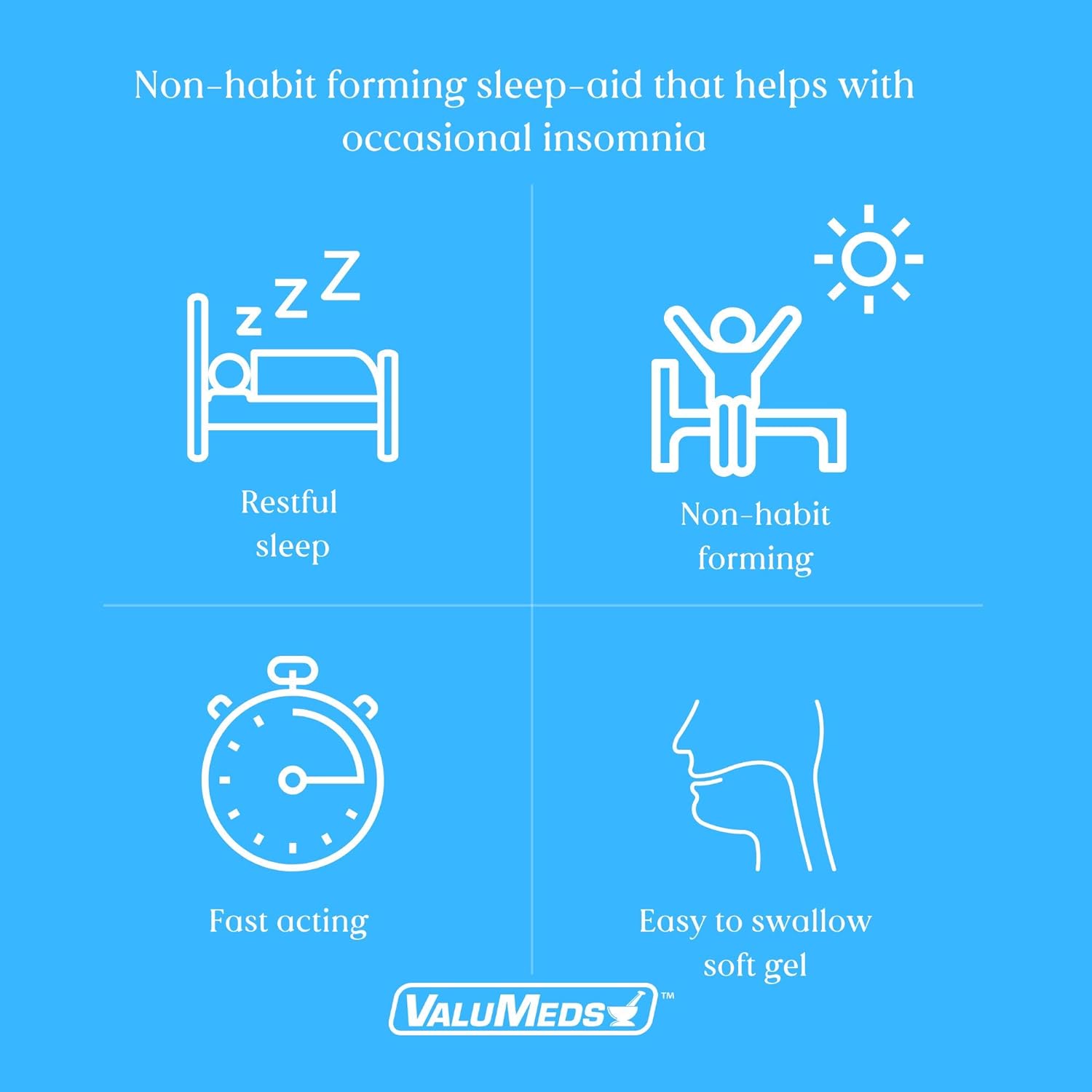 ValuMeds Nighttime Sleep Aid (Twin Pack - 192 Softgels) Diphenhydramine HCl, 50mg Extra Strength Sleepgels | Supports Deeper, Restful Sleeping for Adults : Health & Household