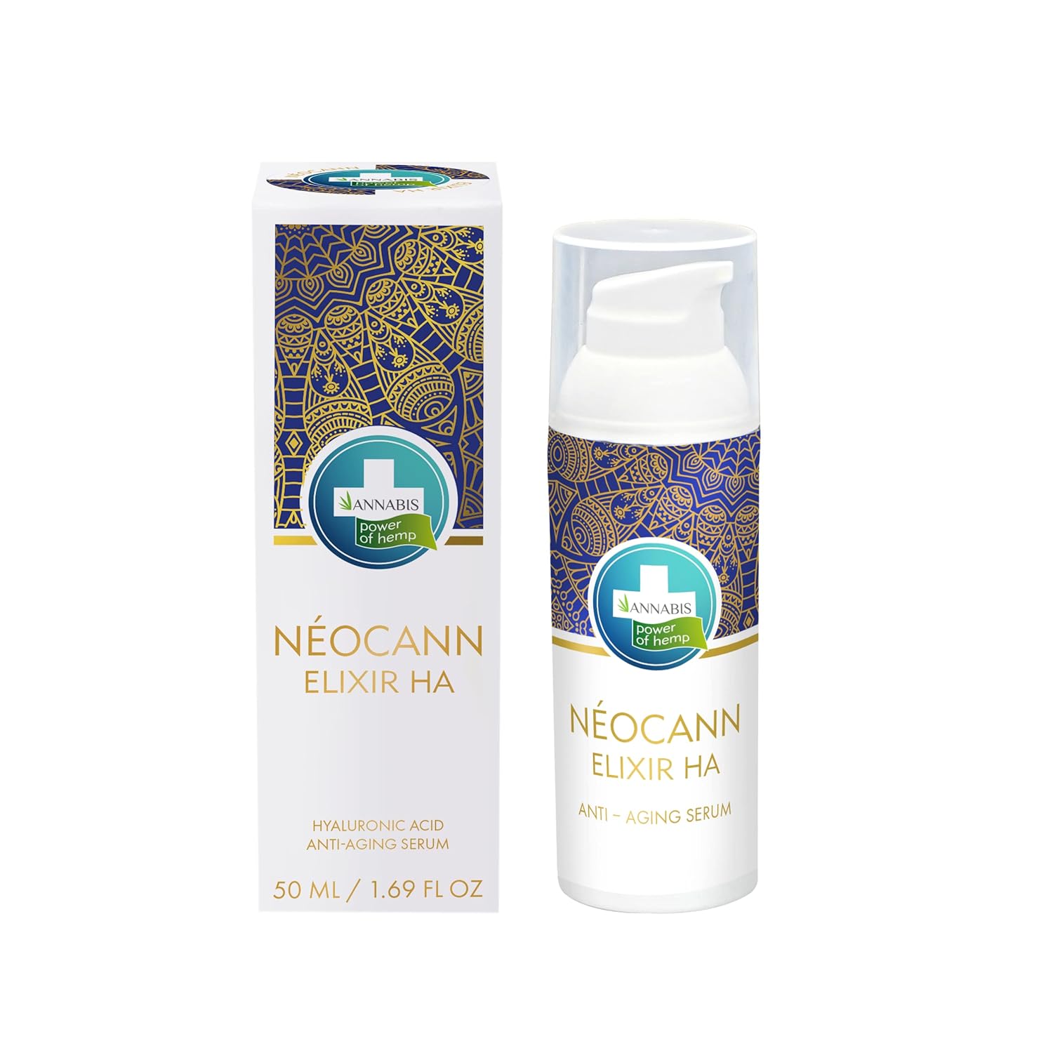 Neocann Elixir Ha All-Natural Vegan Anti-Aging Face Serum With Organic Hemp, Non-Animal Hyaluronic Acid, Liftonin®-Xpert, And Defensil®-Soft