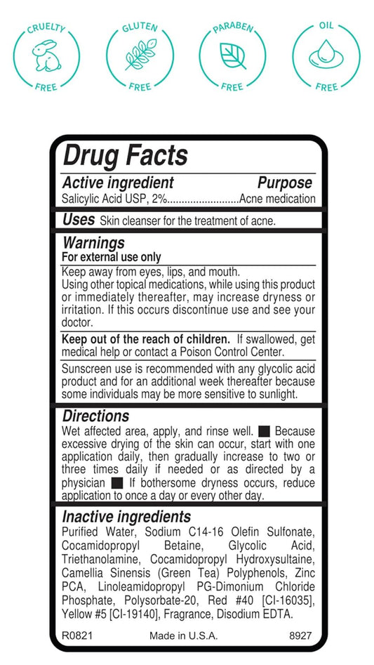 Replenix Gly-Sal Deep Pore Facial Cleanser, Medical-Grade 5% Glycolic & 2% Salicylic Acid Oil-Free Face Wash For Acne-Prone Skin (6.7 Fl. Oz)
