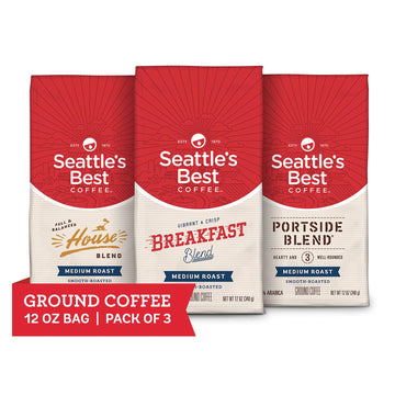 Seattle's Best Coffee Medium Roast Ground Coffee Variety Pack | 12 Ounce Bags (Pack of 3)