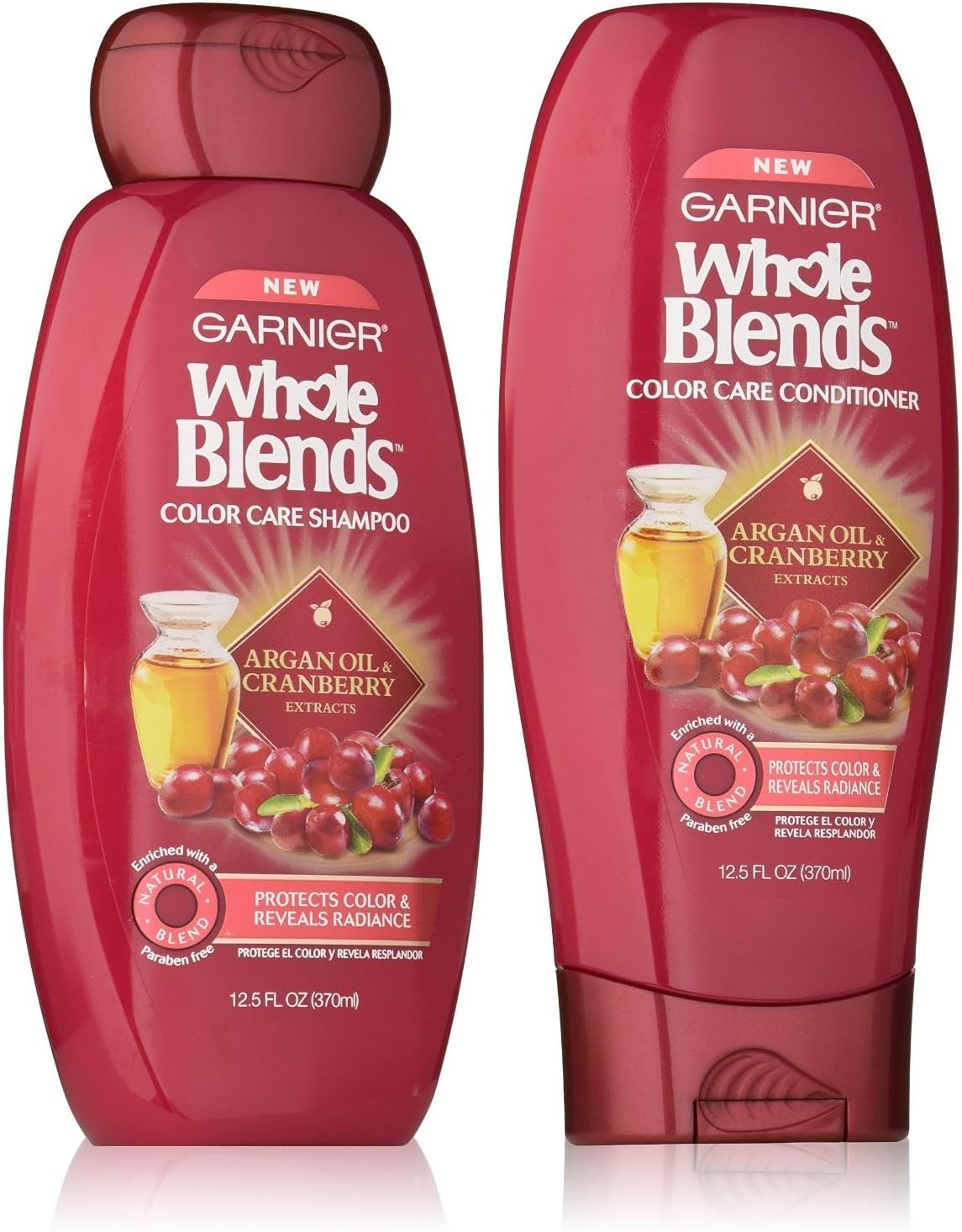 Garnier Whole Blends Color Care Shampoo And Conditioner Set With Argan Oil And Cranberry Extracts, 12.5 Ounces Each