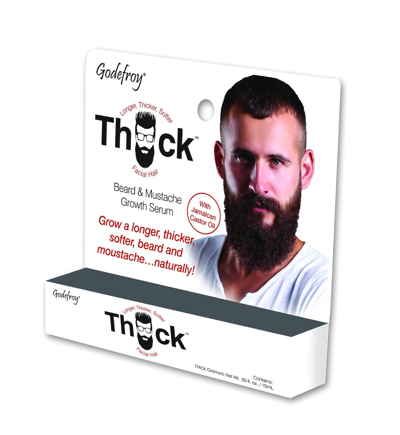 Godefroy Thick Beard And Mustache Serum For Ethnic Hair Types, 15 Ml