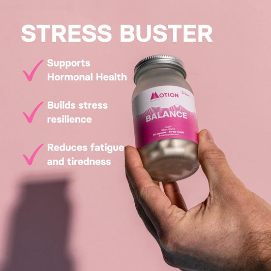 Motion Nutrition Hormone Balance (60 Capsules) | Acclaimed Stress Relief For Calm Resilience On Tap | Avoid Burnout | Take Better Decisions | A Worry Free You | No Unsafe Stimulants | Made In Uk
