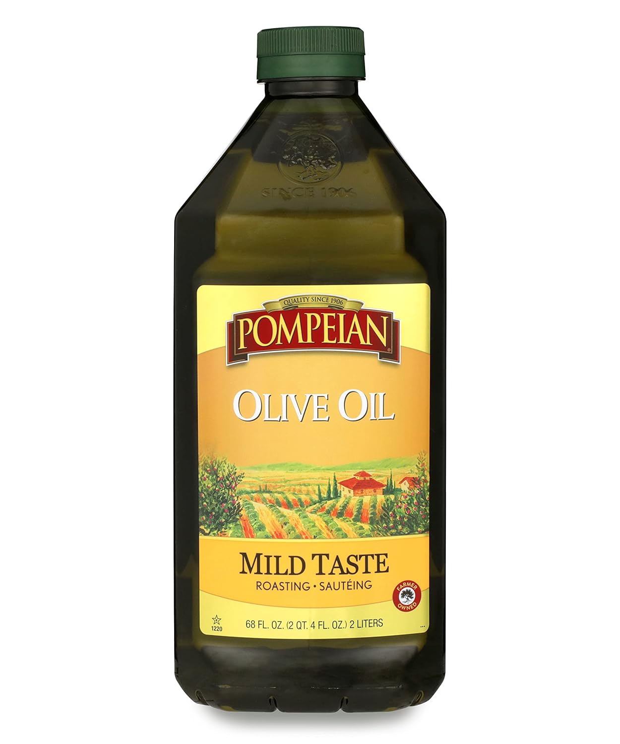 Pompeian Mild Taste Olive Oil, Perfect For Roasting & Sauteing, Naturally Gluten Free, Non-Allergenic, Non-Gmo, 68 Fl. Oz