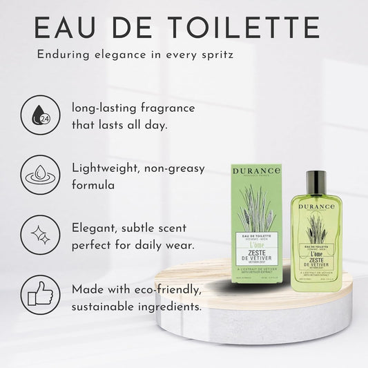 Durance L'Ome Eau De Toilette For Men, 100Ml - Wild Sea Buckthorn Fragrance For Men - Citrus, Aromatic, Woody Scent Infused - Men'S Aftershave Perfume