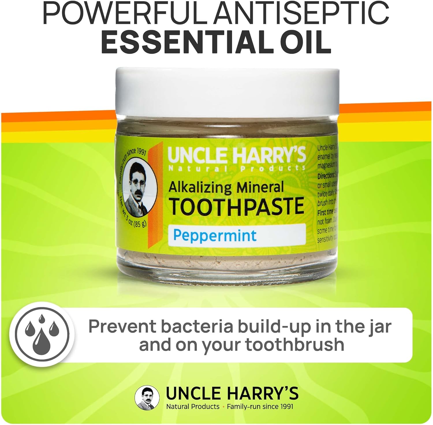 Uncle Harry's Peppermint Remineralizing Toothpaste | Natural Whitening Toothpaste Freshens Breath & Promotes Enamel | Vegan Fluoride Free Toothpaste (4 Pack) : Health & Household