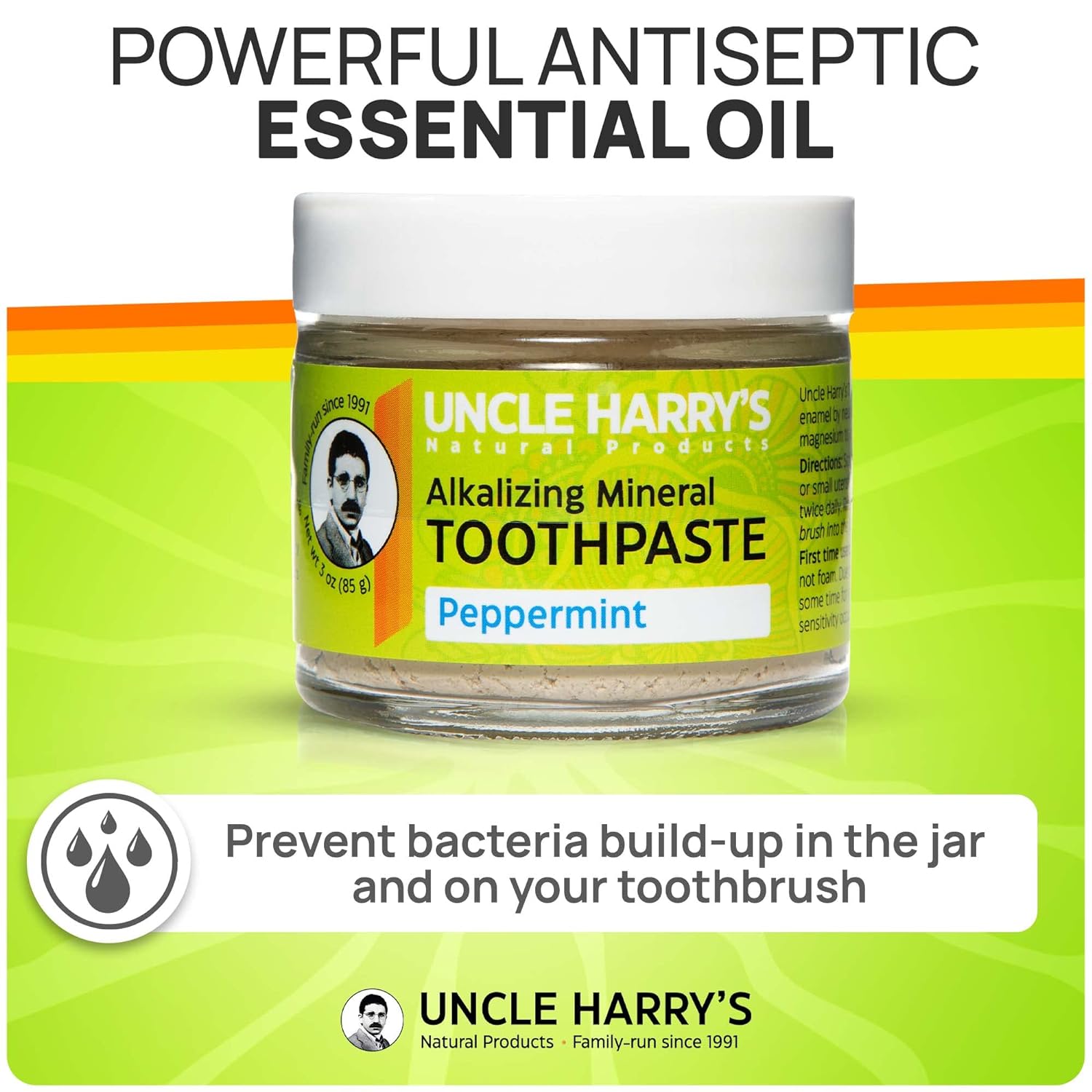 Uncle Harry's Peppermint Remineralizing Toothpaste | Natural Whitening Toothpaste Freshens Breath & Promotes Enamel | Vegan Fluoride Free Toothpaste : Health & Household